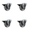 Service Caster 3'' Semi Steel Wheel Swivel Bolt Hole Caster Set with Posi Lock Brakes, 4PK SCC-BH20S314-SSS-PLB-4 - alternate 1